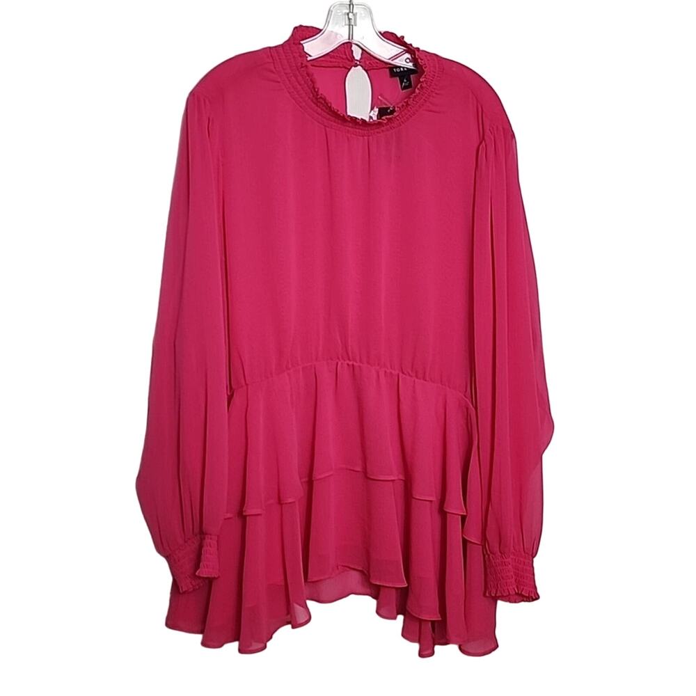 Torrid Crinkle Chiffon Smock Neck Ruffle Tiered Top, NWT. 4X